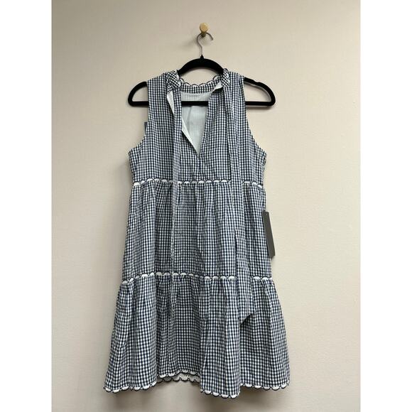 POMANDER PLACE Navy Gingham Morgan Dress Size S NWT Retail $128 Tuckernuck - Picture 4 of 6